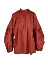 Erika Cavallini Brown Cotton Voile Blouse In Brown