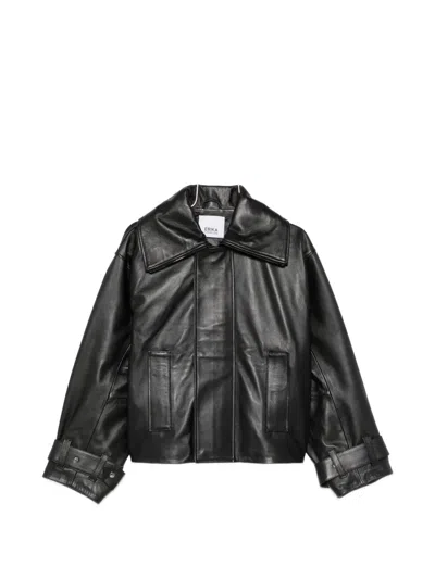 Erika Cavallini Buckle-cuff Jacket In Black