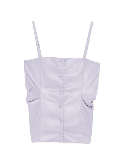 Erika Cavallini Button Strap Blouse In Purple