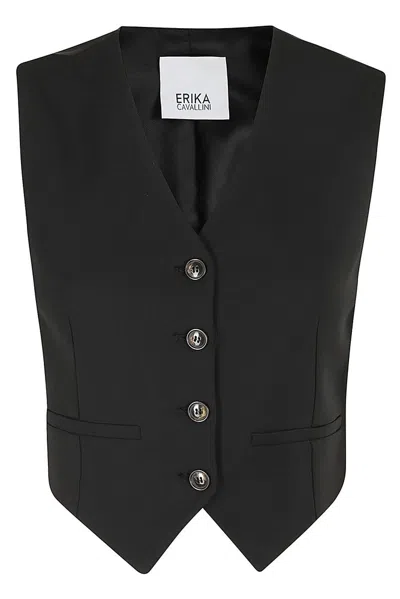 Erika Cavallini Sabrina Cropped Black Gilet