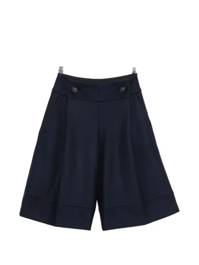 Erika Cavallini Button-fastening Wide-leg Shorts In Blue