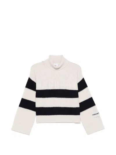 Erika Cavallini Cable-knit Striped Sweater In Purple