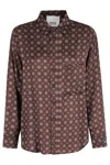 Erika Cavallini Geometric-print Shirt In Brown