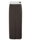 Erika Cavallini Centre-seam Taupe Skirt In Brown
