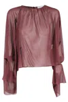 Erika Cavallini Ruffled-sleeve Top In Multi