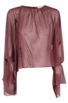 Erika Cavallini Ruffled-sleeve Top In Neutral