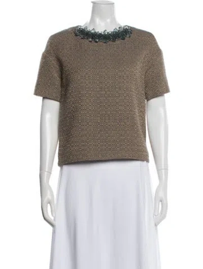 Pre-owned Erika Cavallini Crew Neck Short Sleeve Top In Multi