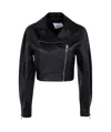 Erika Cavallini Cristal Leather Jacket In Black