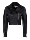 Erika Cavallini Cristal Leather Jacket In Negro