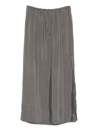 Erika Cavallini Cupro Maxi Skirt In Gray