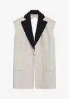 Erika Cavallini Linen Waistcoat With Open Back In White