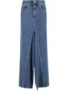 Erika Cavallini Denim Skirt With Unique Front In Blue