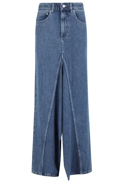 ERIKA CAVALLINI DENIM SKIRT WITH UNIQUE FRONT