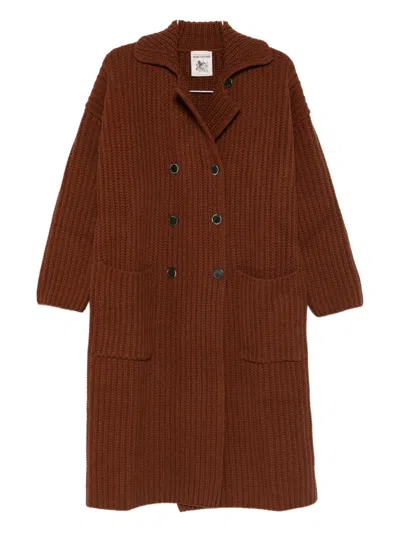 Erika Cavallini Double-breasted Coat In Brown