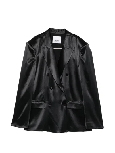 Erika Cavallini Double-breasted Blazer In Black