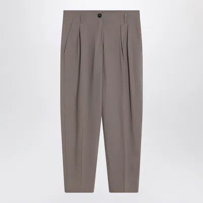 Erika Cavallini Dove-coloured Wool-blend Trousers