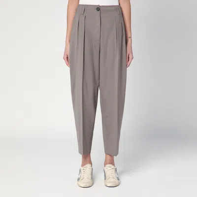 Erika Cavallini Dove-coloured Wool-blend Trousers In Brown