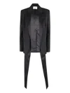 Erika Cavallini Drape-detailed Blazer In Black
