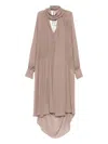 Erika Cavallini Draped Midi Dress In Neutral