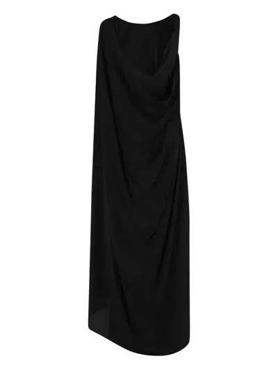 Erika Cavallini Draped One-shoulder Dress In Black