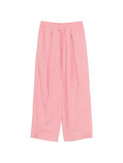 Erika Cavallini Drawstring Pleated Trousers In Pink