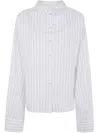 Erika Cavallini Long-sleeved Shirt In Rigig Ice Cream Grey Stripes