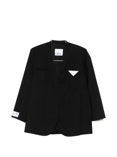 Erika Cavallini Flap-pocket Blazer In Black