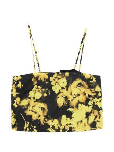 Erika Cavallini Floral-pattern Top In Black