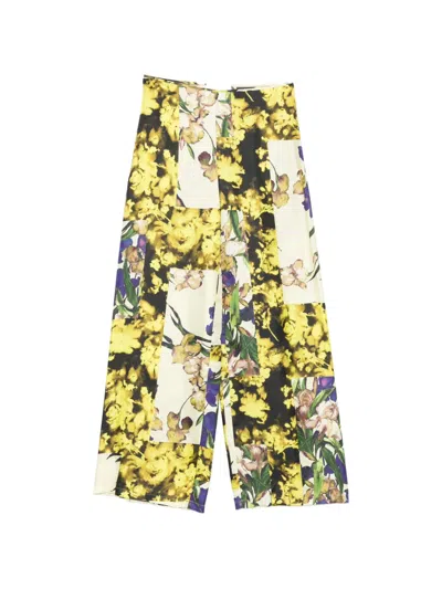 Erika Cavallini Floral Print Trousers In Multi