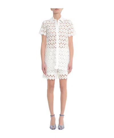 Erika Cavallini Fringed Lace Shirt In White