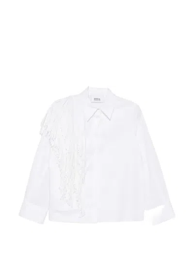 Erika Cavallini Fringe-trimmed Shirt In White