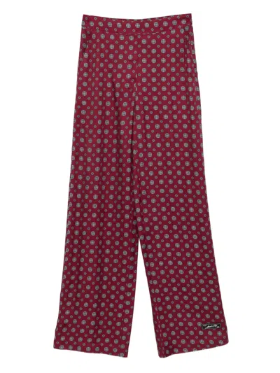 Erika Cavallini Geometric-print Trousers In Red