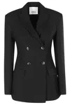 Erika Cavallini Double-breasted Blazer In Nero