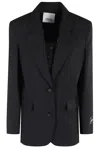 Erika Cavallini Tailored Single-breasted Wool Jacket In Black