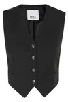 Erika Cavallini Sabrina Cropped Black Gilet In Nero