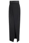 Erika Cavallini High-waisted Black Midi Skirt With Wrap Design In Black