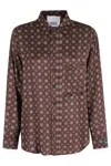 Erika Cavallini Geometric-print Shirt In Brown