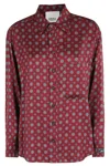 Erika Cavallini Patterned Button-down Shirt In Burgundy