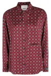 Erika Cavallini Patterned Button-down Shirt In Pink