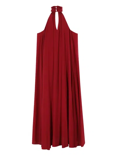 Erika Cavallini Halter-neck Cape Dress In Red