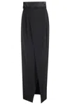 Erika Cavallini High-waisted Black Midi Skirt With Wrap Design In Black