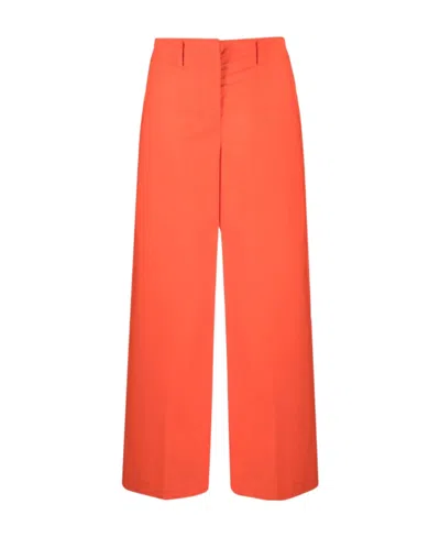 Erika Cavallini High-waisted Cotton Trousers In Orange