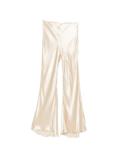 Erika Cavallini High-waisted Flared Trousers In Neutral