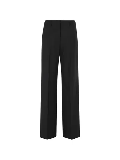 Erika Cavallini High-waisted Pressed-crease Trousers In Black
