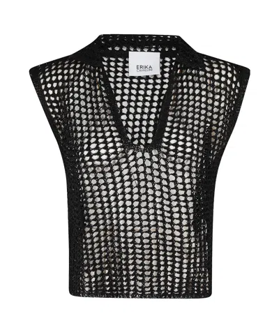 Erika Cavallini Hollow Blouse In Black