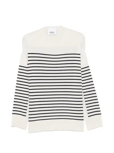 Erika Cavallini Horizontal-stripe Sweater In White