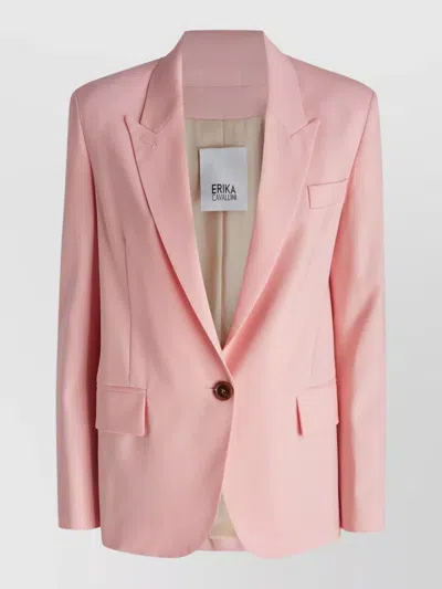Erika Cavallini Jacket And Gilet Back Vent Notched Lapel In Pink