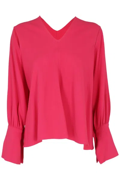 Erika Cavallini Julia Model Viscose Top In Pomegranate Juice Color In Pink
