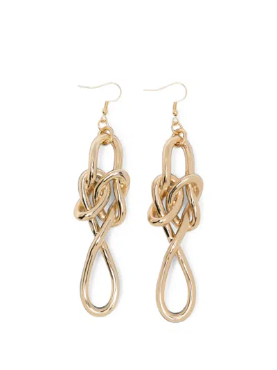 Erika Cavallini Knot-detail Drop Earrings In Gold