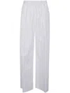 Erika Cavallini Pantalón Casual - Blanco In Rigig Ice Cream Grey Stripes